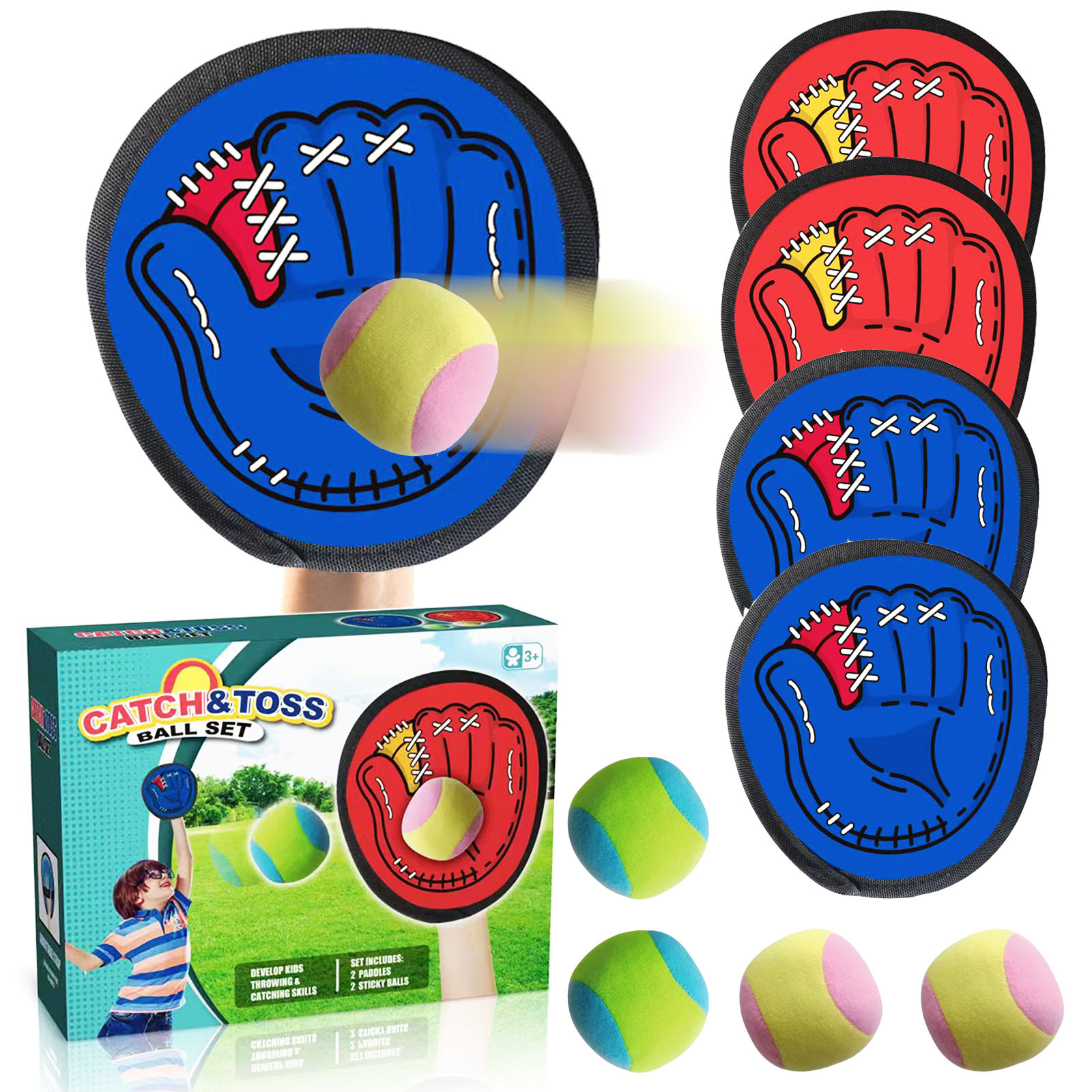 Sports Equipment For Kids - 4Set Kids Sucker Sticky Ball Toy