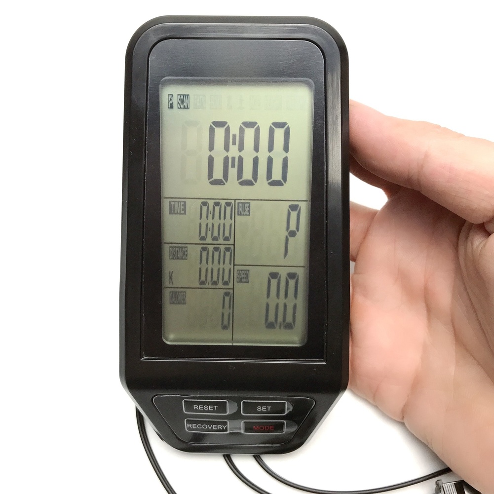 Sports Equipment List - Black Exercise Bike Computer Display Screen