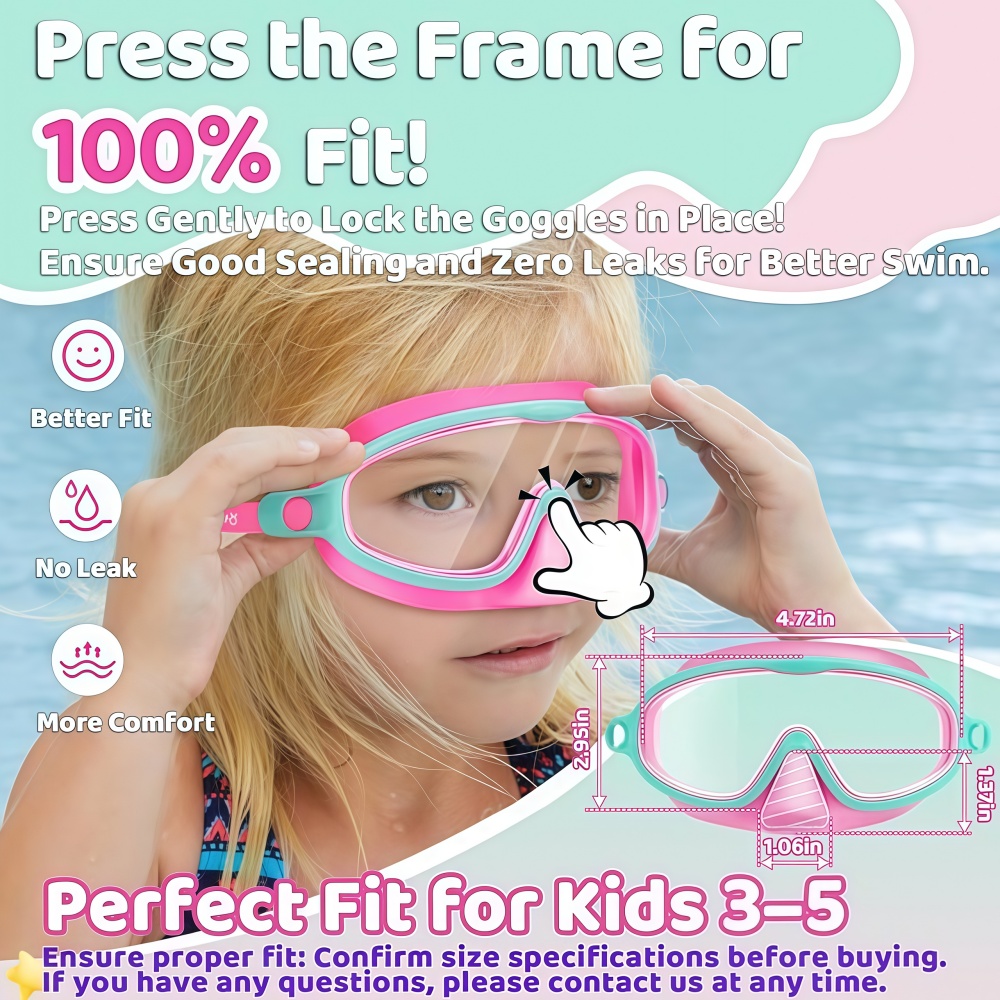 Kids Swim Goggles with Nose Co - Swimming Goggles Anti Fog 评论和价格