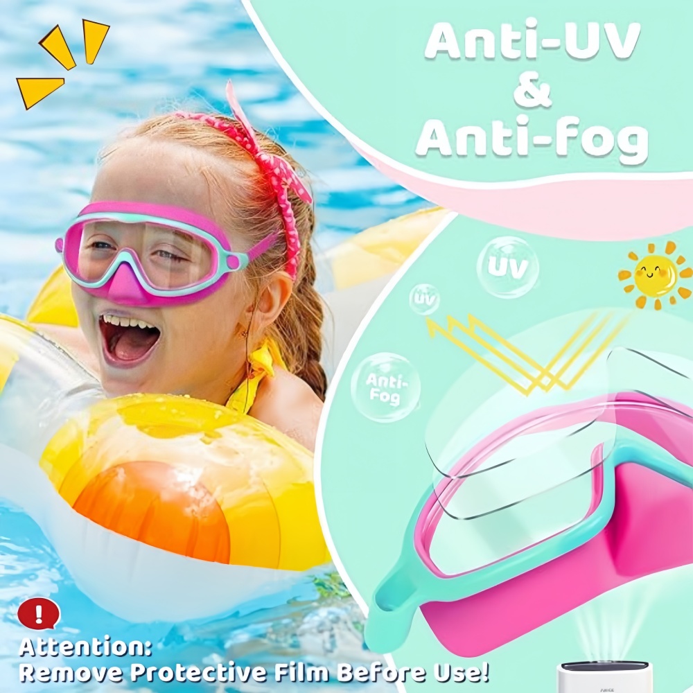 Kids Swim Goggles with Nose Co - Swimming Goggles Anti Fog 评论和价格