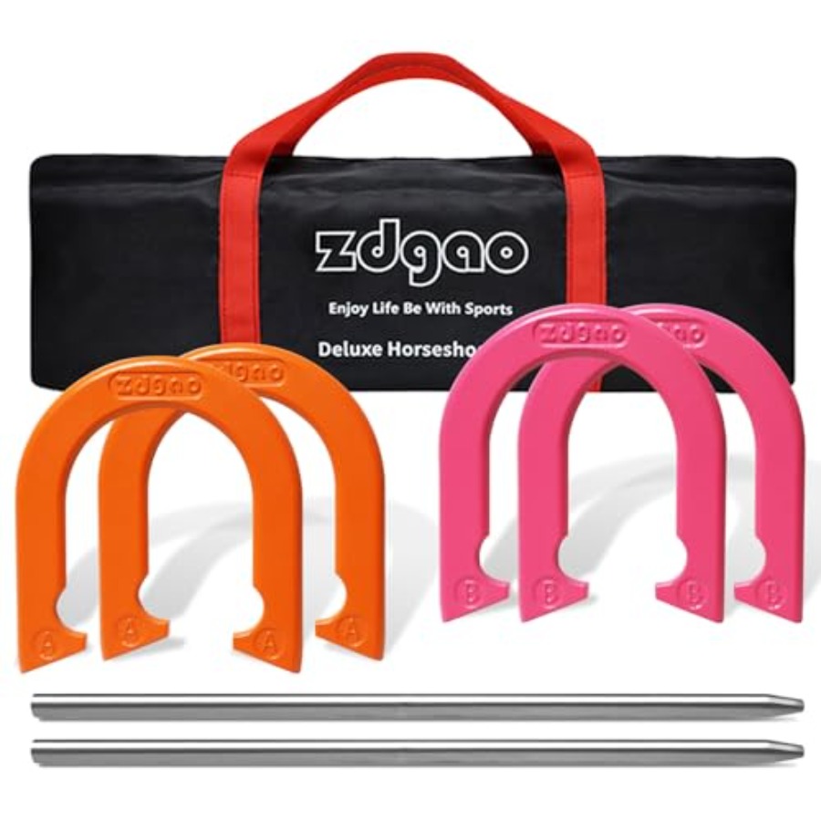Backyard and beach outdoor gam - Horseshoe Game Set 评论和价格